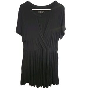 Torrid‎ Super Soft Black Knit Surplus Wrap Front Fit & Flare Dress Pockets 2 2X